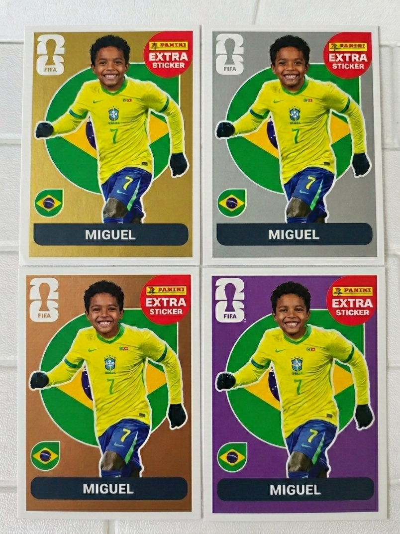 Figurinhas Extra Panini — 4 Variantes Metálicas